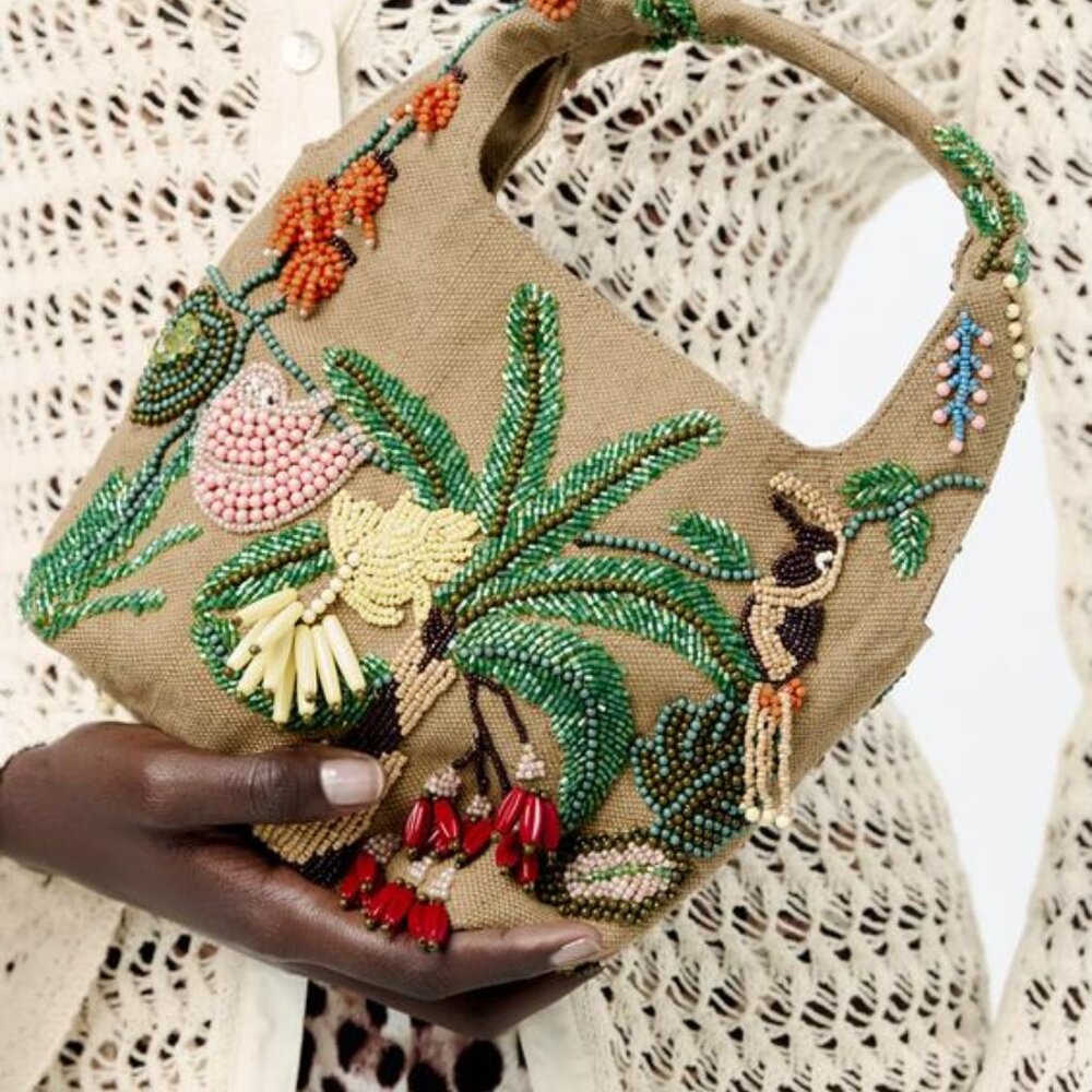 ZARA BEADED MINI BUCKET BAG - Picture 8 of 8